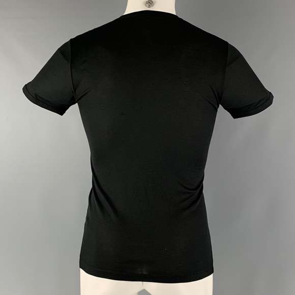 PRADA Black Ribbed Henley T-shirt - Picture 3 of 5